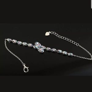 Multi gemstone & white topaz sterling bracelet